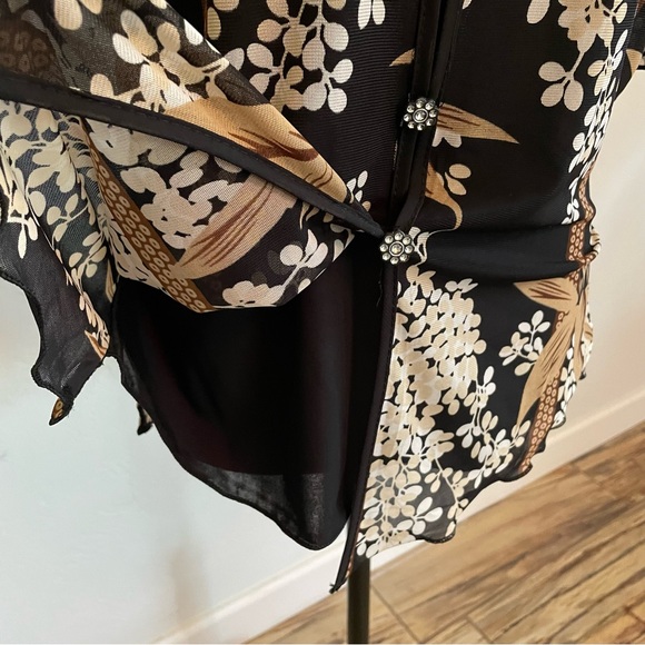 Design Works Top Beautiful Florals! Rhinestone Details Size PL - Picture 7 of 9